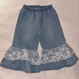 Jelly The Pug Blue Jeans with Lace Ruffle